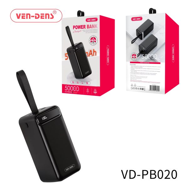 تصویر پاوربانک 50 هزار میلی آمپر VEN-DENS مدل VD-PB020